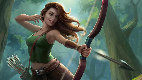 Archer Warrior Girl Long Hairs Wallpaper