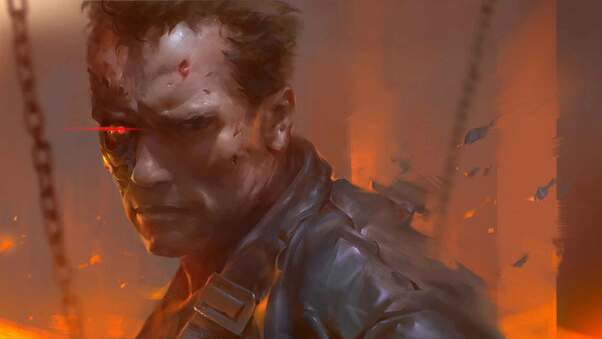 Arnold Schwarzenegger As Terminator Artwork Wallpaper