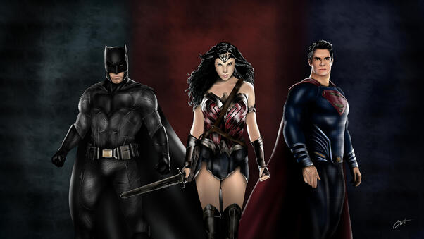 Art Batman Superman Wonder Woman Wallpaper