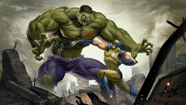 Art Hulk Vs Wolverine 4k Wallpaper