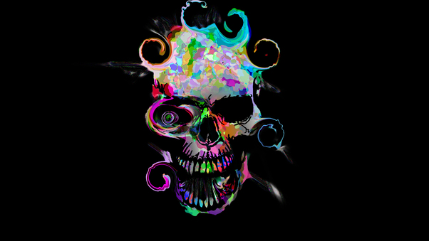 Artistic Colorful Skull Wallpaper