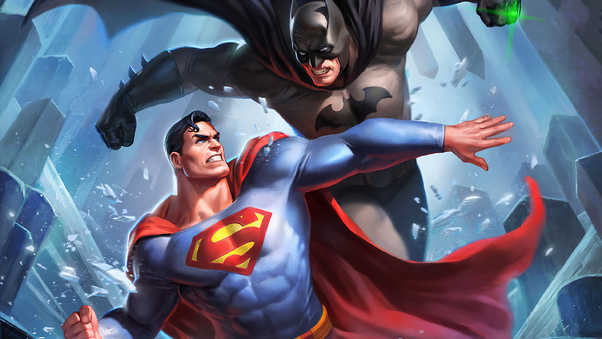 Artwork Batman Superman Fight Wallpaper