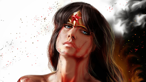 Artwork Wonder Woman Bleeding Wallpaper