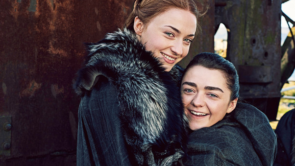 Arya Stark And Sansa Stark Game Of Thrones Season 7 Wallpaper