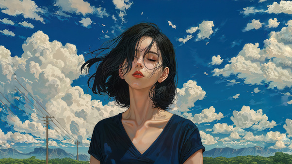 Asian Anime Girl A Moment Of Stillness (2560x1700) Resolution Wallpaper