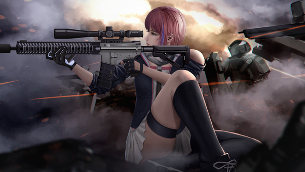 Asian Sniper Girl 4k Wallpaper