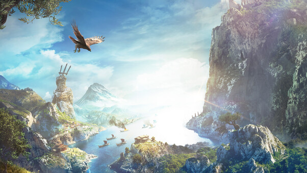 Assassins Creed Odyssey Nature Background Key Art 4k Wallpaper