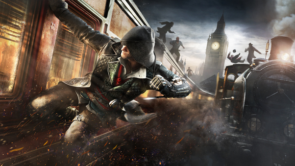Assassins Creed Syndicate Train Banner 8k Wallpaper