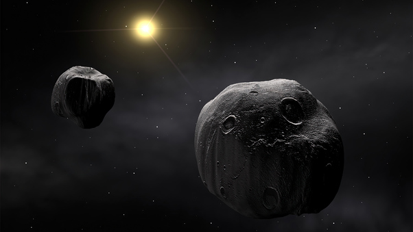 Asteroid Planets Dark Night 4k Wallpaper