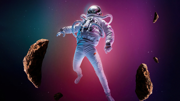 Astronaut Falling Sky 8k Wallpaper