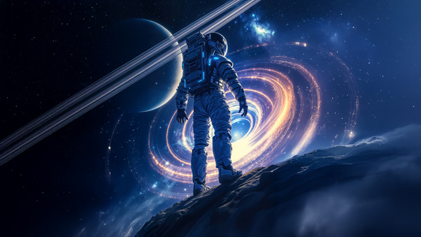 Astronaut Interstellar Journey (1336x768) Resolution Wallpaper