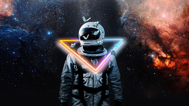 Astronaut Neon Galaxy 5k Wallpaper