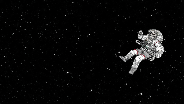 Astronaut Skull Sky Falling Dark 4k Wallpaper