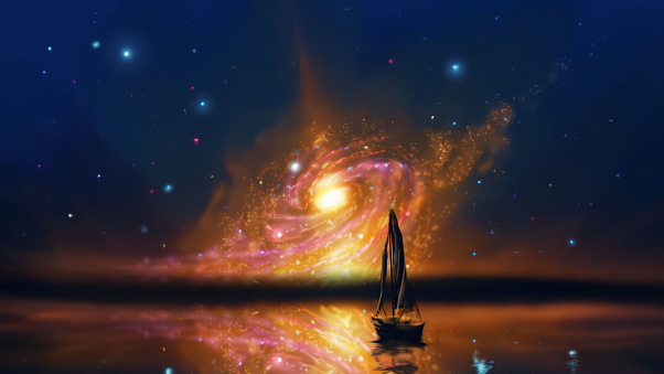 Astronomy Exo Planet Boat Scenery 5k Wallpaper