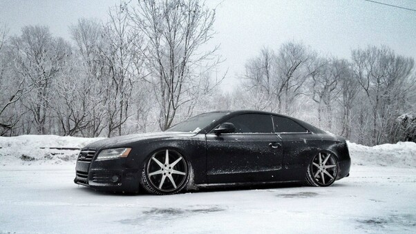 Audi In Snow Wallpaper