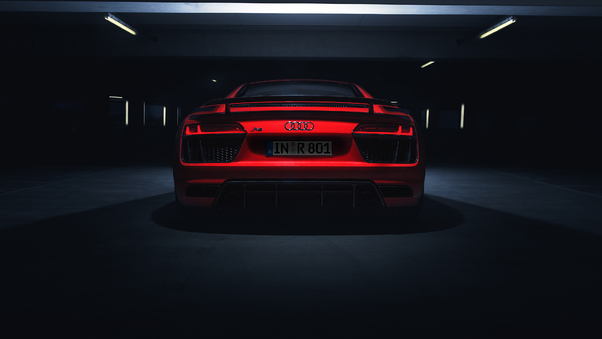 Audi R8 V10 Plus 2018 Rear Look 4k Wallpaper