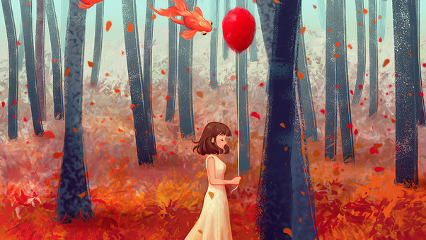 Autumn Dream Girl 4k Wallpaper