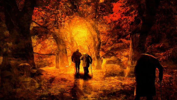 Autumn Of Life Painting Wallpaper