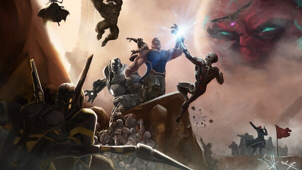 Avengers Defeating Thanos Wallpaper