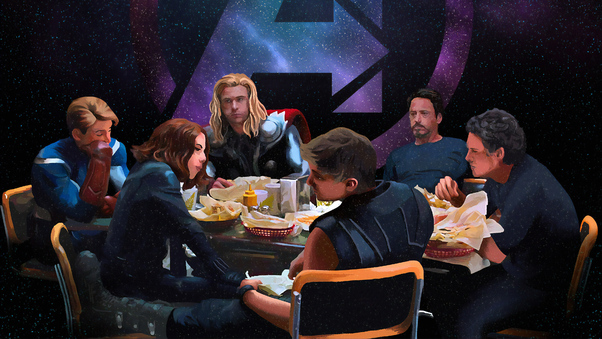 Avengers Having Lunch Wallpaper