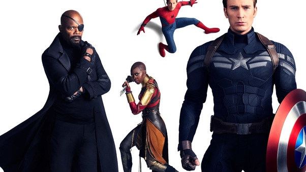 Avengers Infinity War Captain America Spiderman Nick Fury Wallpaper