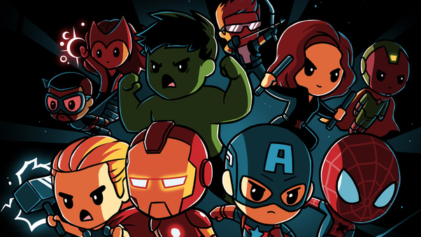 Avengers Infinity War Little Superheroes Wallpaper