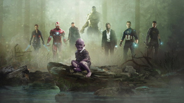 Avengers Vs Kid Thanos Wallpaper