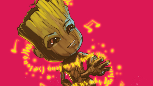 Baby Groot Dancing Wallpaper