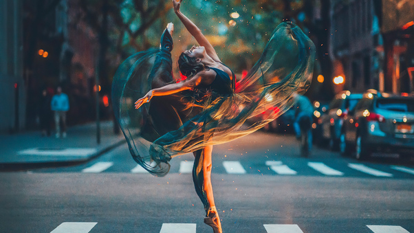 Ballet Dancer Girl Road 4k Wallpaper