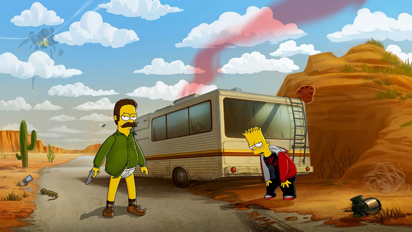 Bart And Heisenberg Simpson 4k Wallpaper