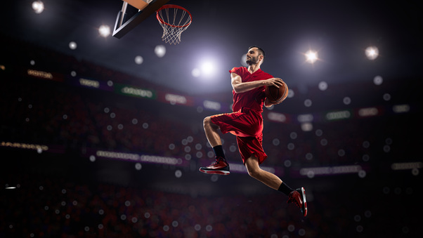 Basketball Man Jumping Playing 8k Wallpaper