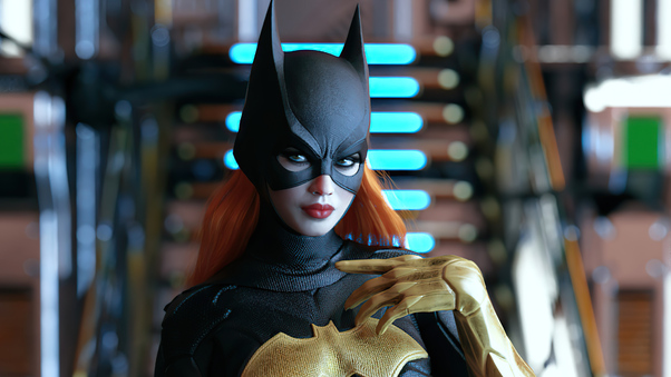 Batgirl Black Suit Gold Armor 4k Wallpaper