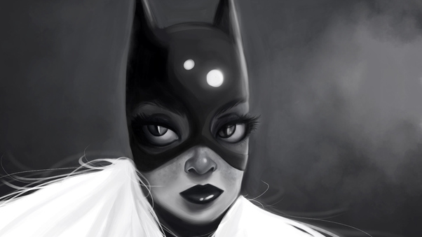 Batgirl Monochrome Art 5k Wallpaper