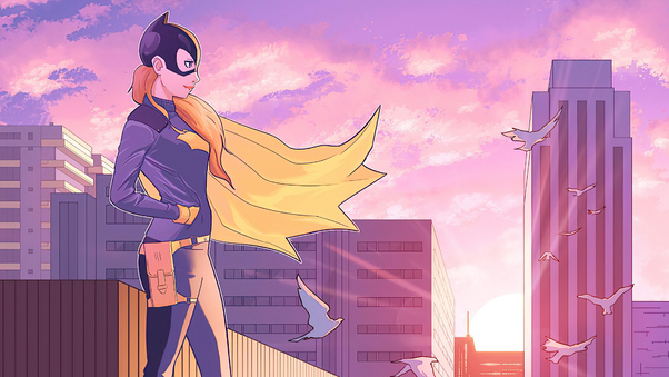 Batgirl Watching City Wallpaper