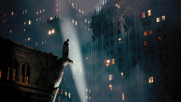 Batman Above Gotham City Wallpaper