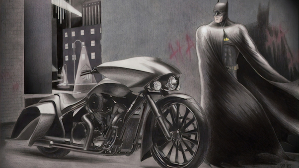 Batman Alongside With His Bike Wallpaper