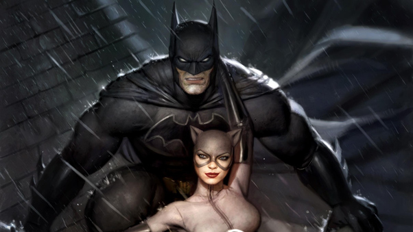 Batman And Catwoman Art Wallpaper