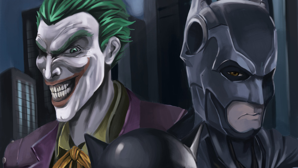 Batman And Joker Artwork Wallpaper