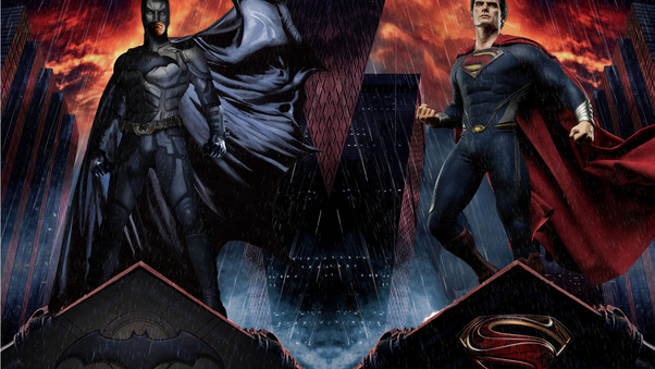 Batman And Man Of Steel Wallpaper
