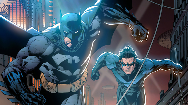 Batman And Nightwing Art Wallpaper
