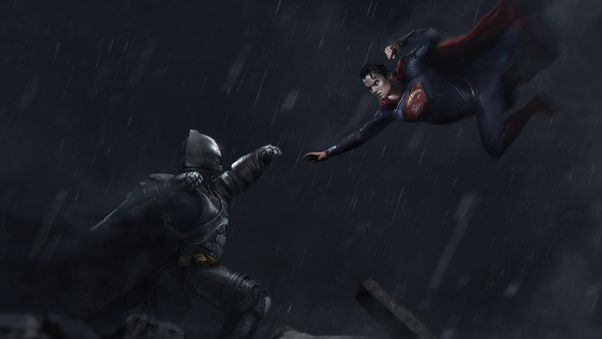Batman And Superman Fight Wallpaper