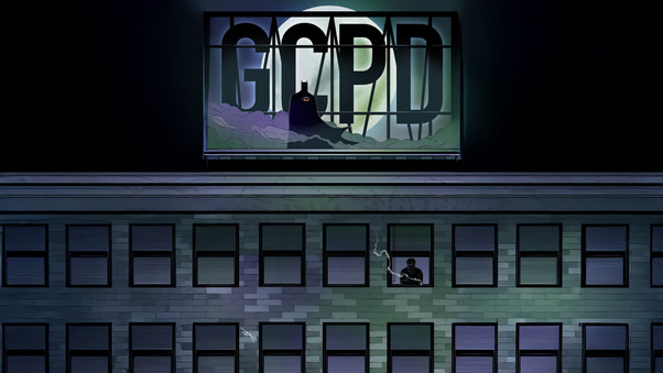 Batman At Gcpd Headquarters Wallpaper