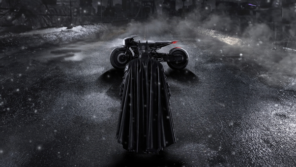 Batman Batcycle Roaming Gotham Wallpaper