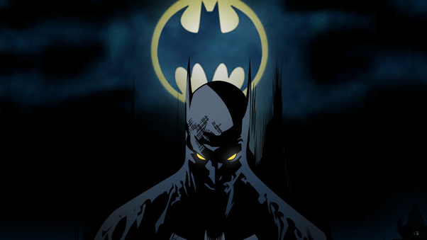 Batman Behind Bat Signal Wallpaper