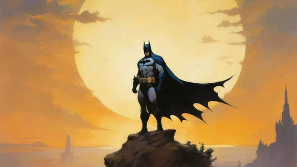Batman Embracing The Rising Sun Wallpaper
