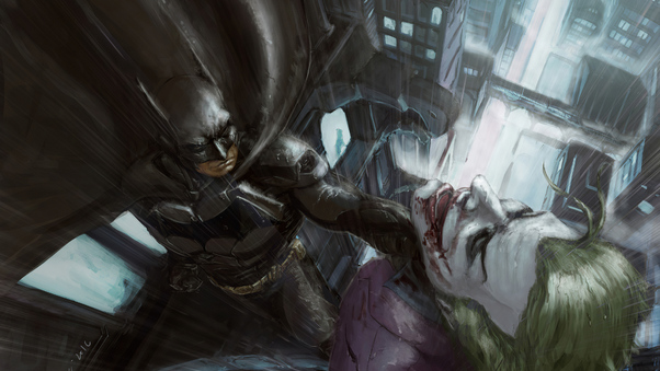 Batman Fight Joker 4k Wallpaper