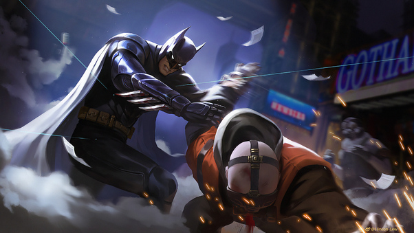 Batman Fighting4k Wallpaper