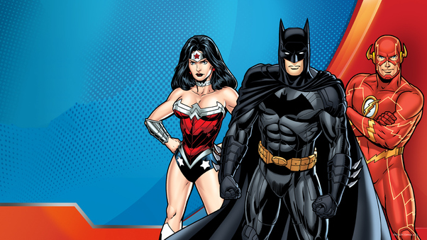 Batman Flash Wonder Woman Dc Superheroes Comic Art 5k Wallpaper