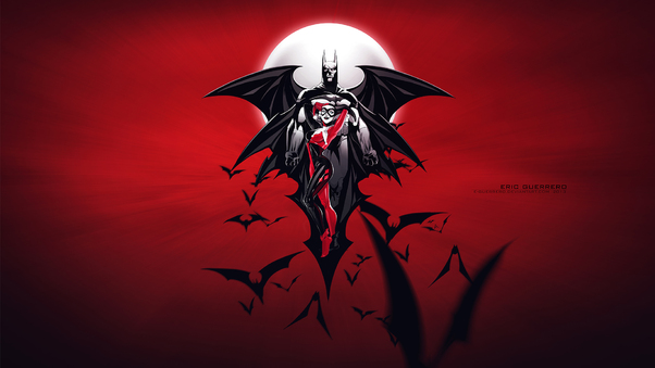 Batman Harley Quinn Art Wallpaper