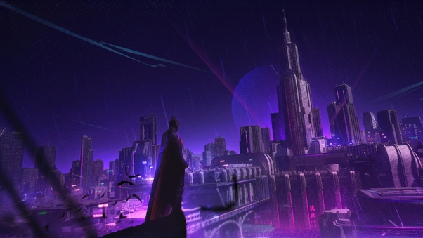 Batman In Gotham Rising Above Wallpaper